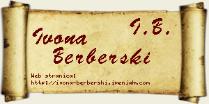 Ivona Berberski vizit kartica
